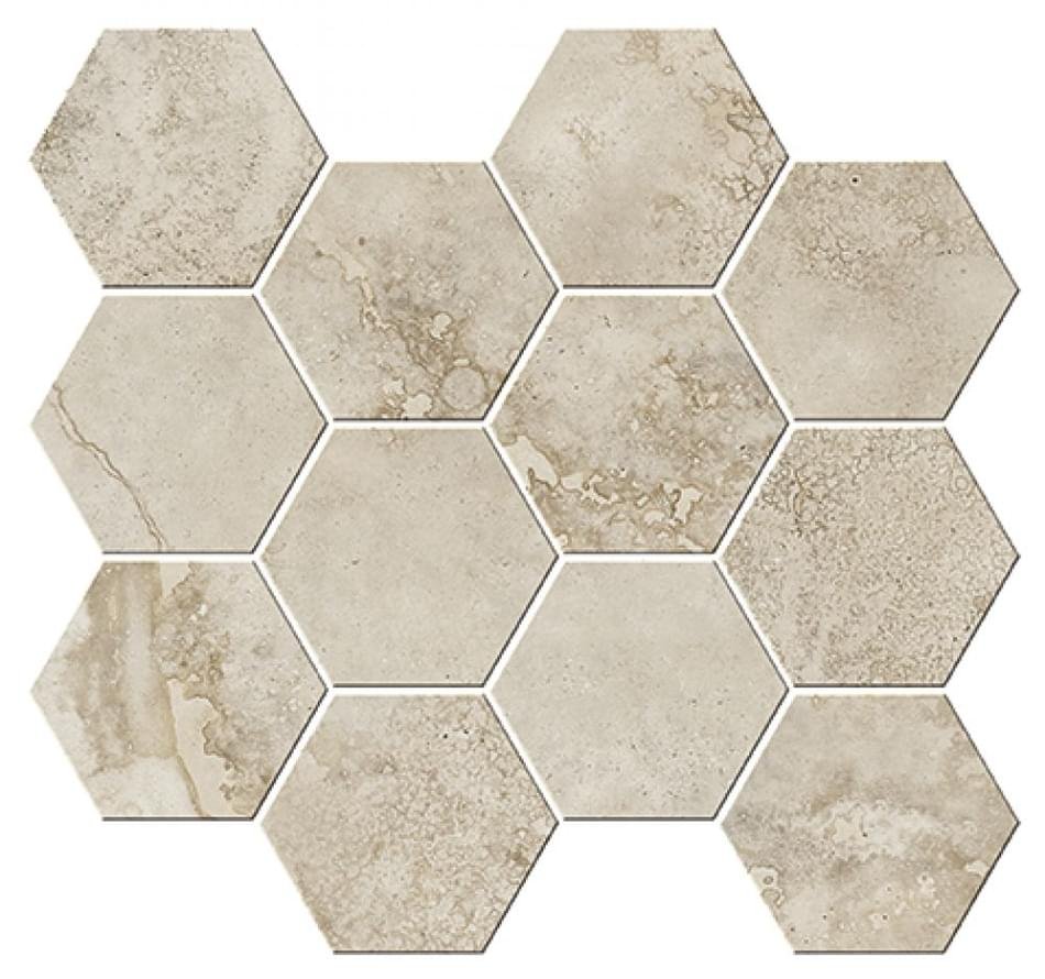 Ricchetti Italian Icon Cross Cut Beige Mosaico Esagoni T12 Nat 32.8x35