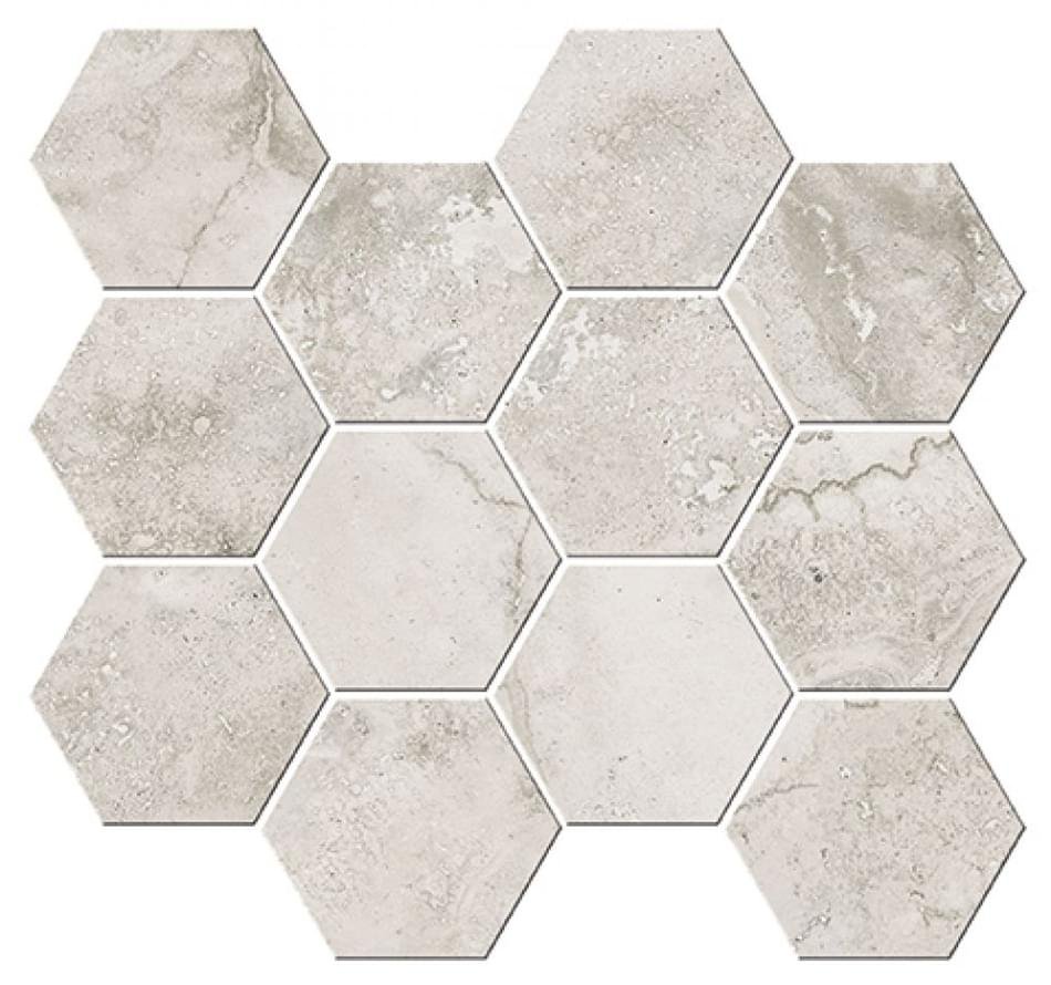 Ricchetti Italian Icon Cross Cut Greige Mosaico Esagoni T12 Nat 32.8x35