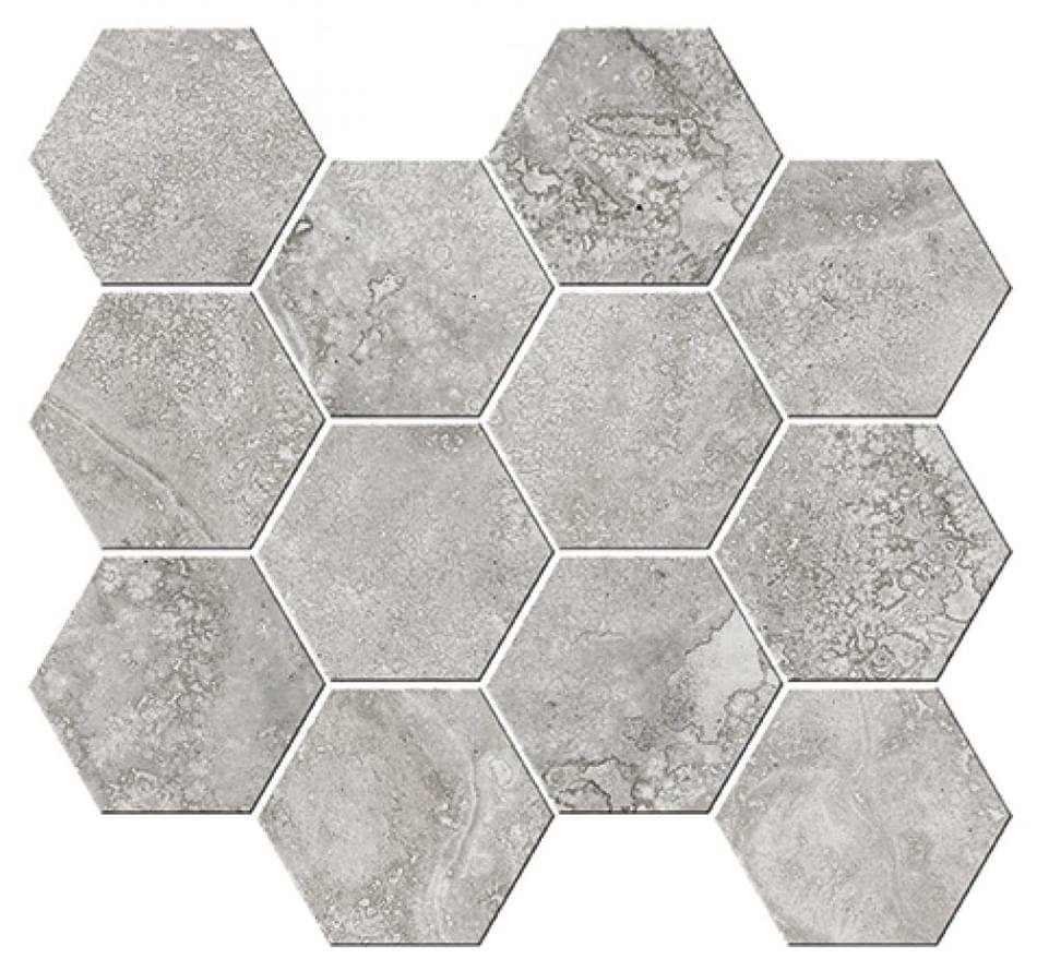 Ricchetti Italian Icon Cross Cut Grey Mosaico Esagoni T12 Nat 32.8x35