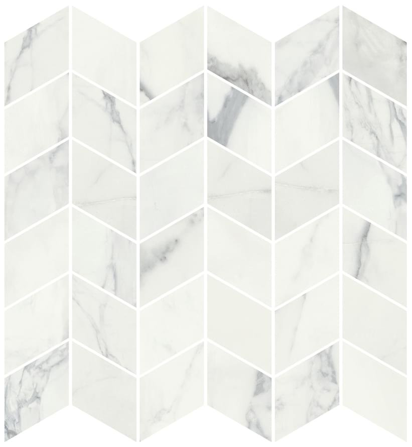 Ricchetti Marble Boutique Mosaico Chevron Statuario White 30x30