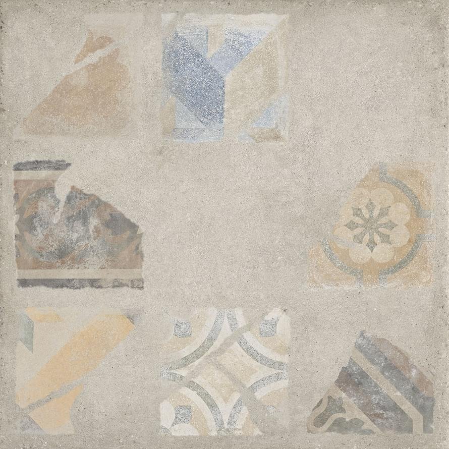 Rondine Loft Light Grey Dec Pompei Rect 100x100