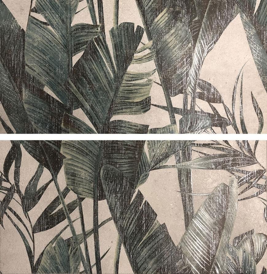 Rondine Loft White Jungle Cold Rect Set 2 Pcs 80x80