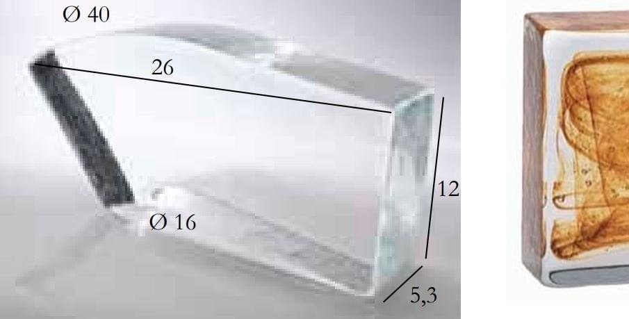 S.Anselmo Glass Bricks Cloud Amber Left Cornerbrick 11x22