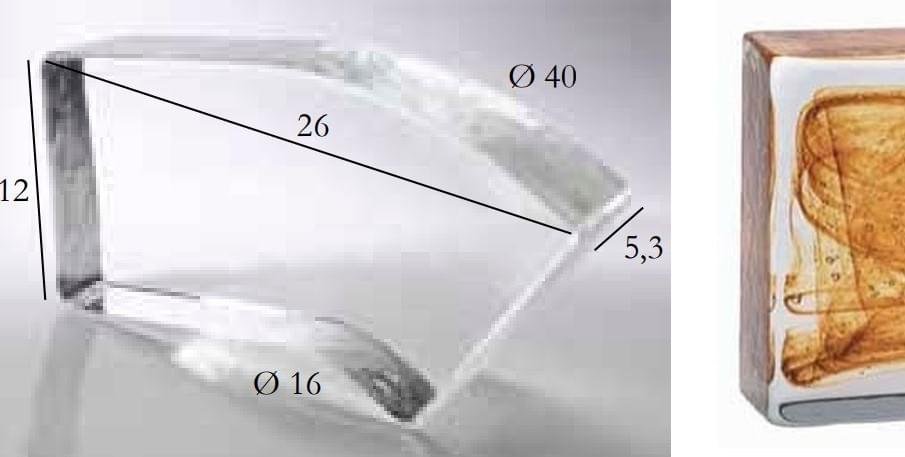 S.Anselmo Glass Bricks Cloud Amber Right Cornerbrick 11x22