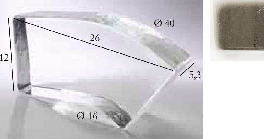 S.Anselmo Glass Bricks Tourmaline Quartz Right Cornerbrick 11x22