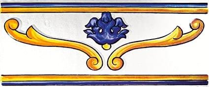 Savoia Cotto Mediterraneo Listelli Abbinati Vesuvio Blu 11.5x30
