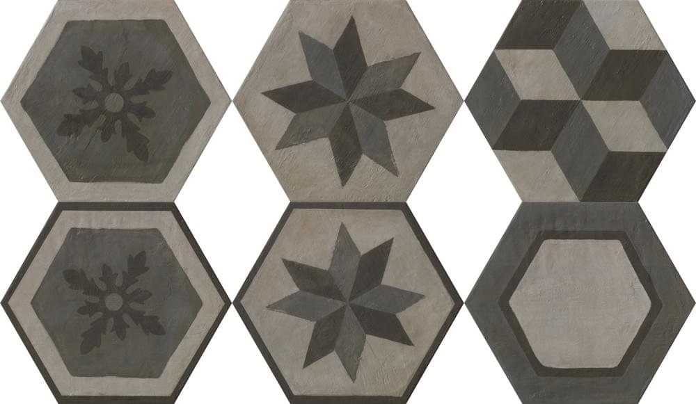Settecento Gea Essagona Decoro Colori Freddi 40.9x47.2