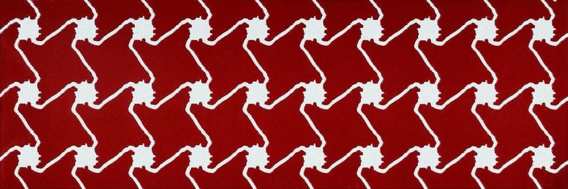 Settecento Neo Pop Le Petit Pied De Poule Red On White 24x72