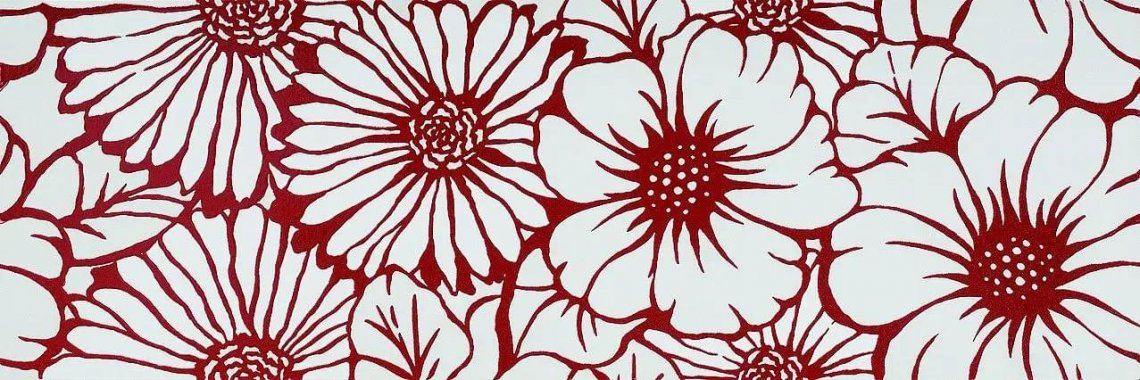 Settecento Neo Pop Les Marguerites Red On White 24x72