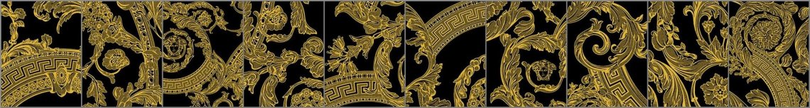 Versace Alphabet Mix Decori Nero-Oro 14.5x19.4