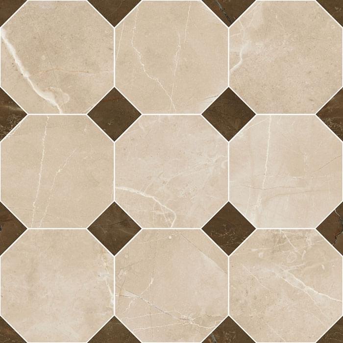 Versace Emote Mosaico Ottagono Crema-Marrone 39x39