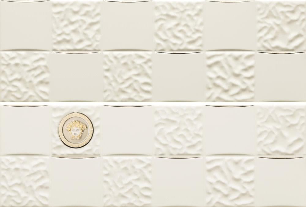 Versace Gold Decori Acqua-Dama Bianco-Platino 25x75