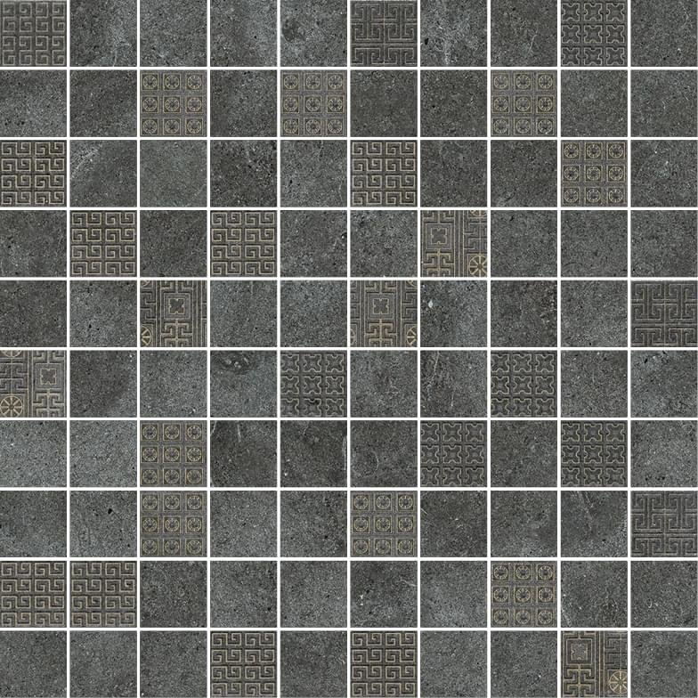 Versace Greek Mosaici T100 Decorato Antracite-Oro 40x40
