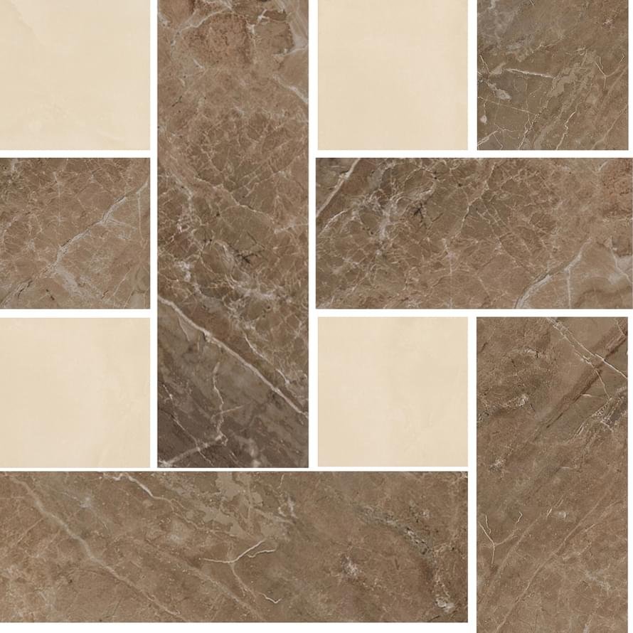 Versace Marble Mosaico Chesterfield Marrone-Beige 29.1x29.1 Versace Marble Mosaico Chesterfield Marrone-Beige 29.1x29.1