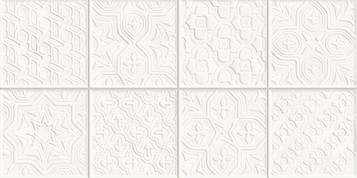 VitrA CraftMix Cream Scored Regular Decor Patchwork Glossy 30x60