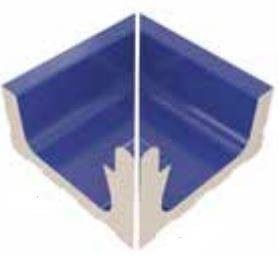 VitrA Pool Ral 2307015 Blue High Water Level Overflow Narrow Channel Internal Corner Glossy 12.5x25