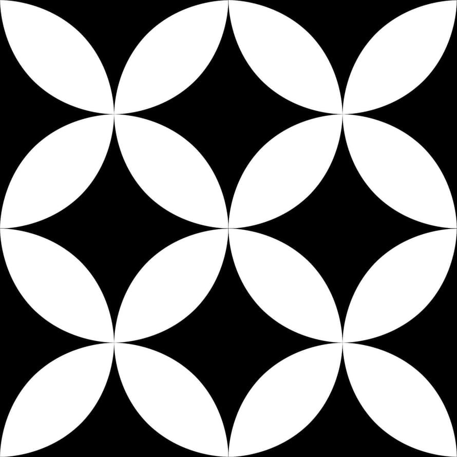 VitrA Retromix Black And White Circle Negative Medium Matt 15x15