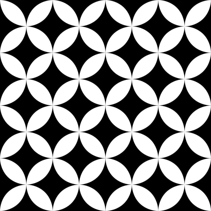 VitrA Retromix Black And White Circle Negative Small Matt 15x15