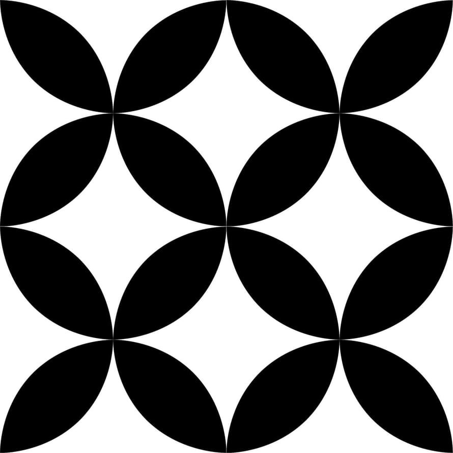 VitrA Retromix Black And White Circle Positive Medium Matt 15x15