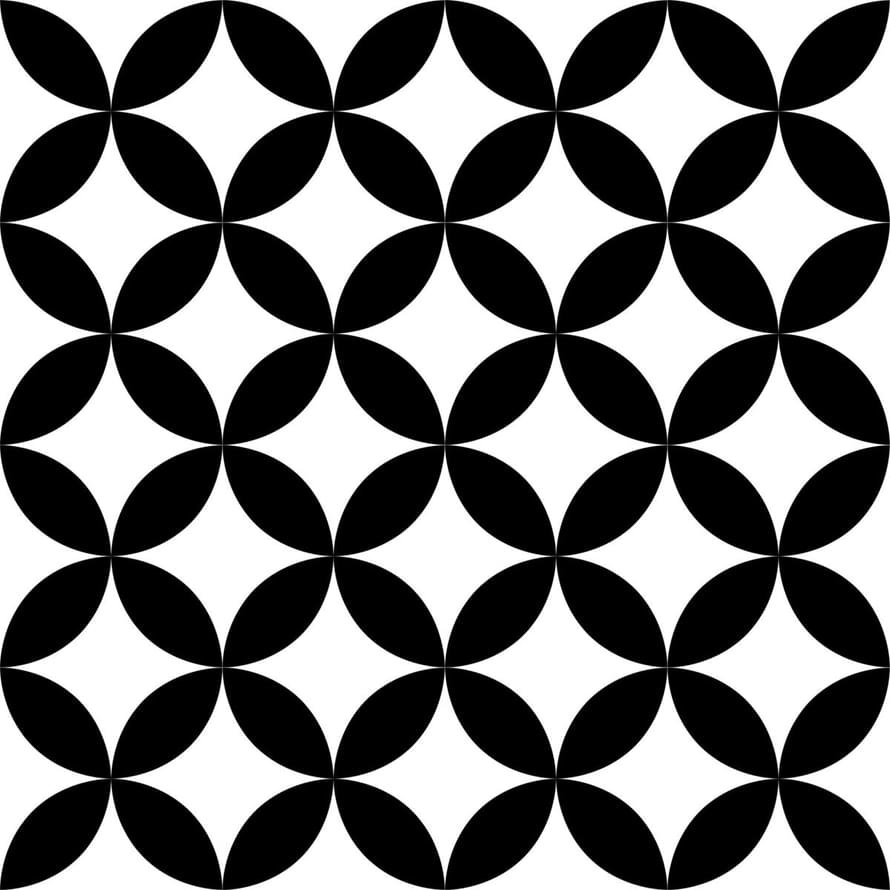 VitrA Retromix Black And White Circle Positive Small Matt 15x15