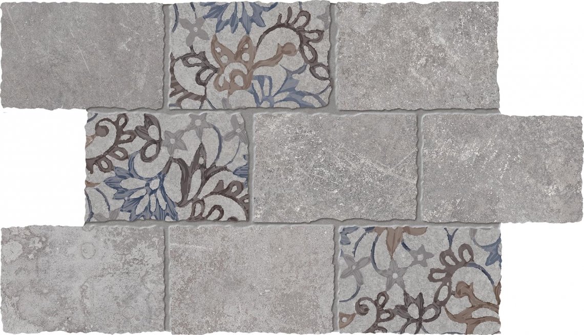 Viva Heritage Mosaico Major Florita Deco Grey 30x45