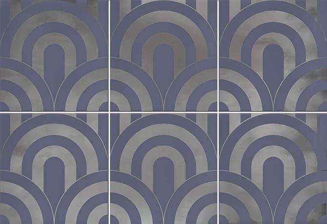 Vives Hanami Takada Indigo Plata 23x33.5