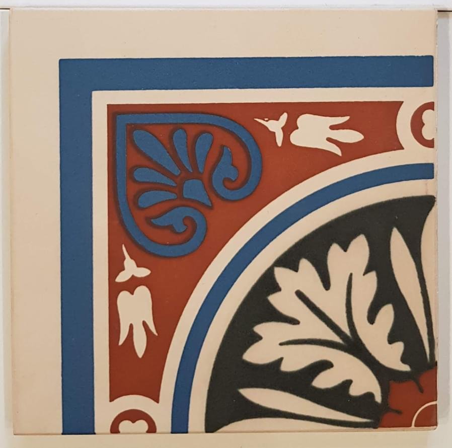 Winckelmans Simple Colors Decors Encaustic Enc 16 White Dark Blue-Red-Black 15x15