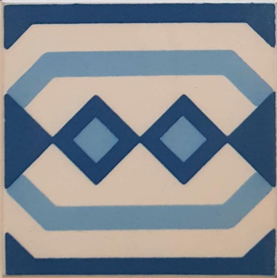 Winckelmans Simple Colors Decors Encaustic Enc 21F White D.Blue-L.Blue 10x10