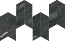 Atlas Concorde Marvel Diva Black Tempest Mosaico Chevron Velvet 17.5x46.3