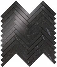Atlas Concorde Marvel Stone Nero Marquina Herringbone Wall 30.5x30