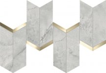 Atlas Concorde Marvel X Grey Cloud Mosaico Chevron Lappato 19.2x46.3