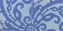 Bisazza Decori Opus Romano Embroidery Blue 58.6x117.2