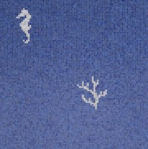 Bisazza The Crystal Collection Corals And Seahorses Blue 0.97x0.97