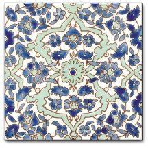 Diffusion Doremail Orientaux Carreau Ispahan Vert 20x20