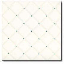 Diffusion Doremail Unis Carreau Matelasse Ivoire Points Verts 20x20