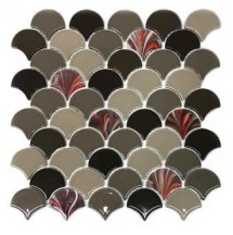 Diffusion Emoi Ecaille De Poisson Marron Psychedelique 30x30