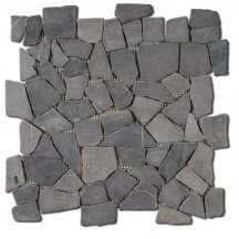Diffusion Galets De Bali Dalle Plat Morbre Anthracite 30x30