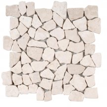 Diffusion Galets De Bali Dalle Plat Morbre Blanc 30x30