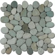 Diffusion Galets De Bali Dalle Rond Mat Vert Jade 30x30