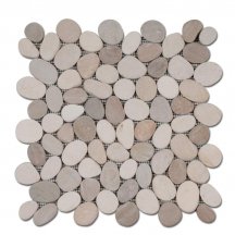 Diffusion Galets De Bali Dalle Sciee Mat Blanc - Beige 30x30