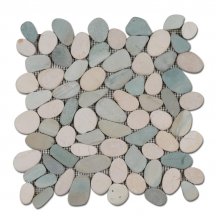 Diffusion Galets De Bali Dalle Sciee Mat Blanc - Vert Jade 30x30