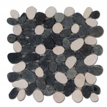 Diffusion Galets De Bali Dalle Sciee Mat Noir - Blanc 30x30