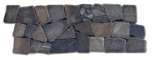 Diffusion Galets De Bali Frise Plat Marbre Anthracite 10x30