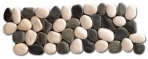 Diffusion Galets De Bali Frise Rond Mat Blanc - Noir 10x30