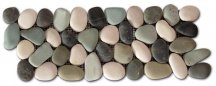 Diffusion Galets De Bali Frise Rond Mat Blanc - Noir - Vert Jade 10x30