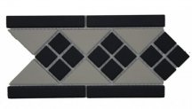 Diffusion Glazed Porcelain Octagon Frise Blanc Et Noir 15x28