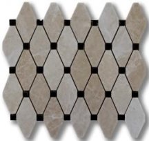 Diffusion Peter And Stone Mosaique Losange Beige Et Noir 30x30
