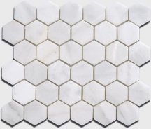 Diffusion Peter And Stone Mosaique Marbre Blanc Hexagone 4.8 Cm 30.5x30.5