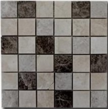 Diffusion Peter And Stone Mosaique Marbre Botticino Amazon Light Emperador 4.8x4.8 Cm 30x30