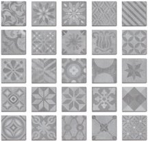 Diffusion Porcelain Decors Patchwork Signum Grey 25x25